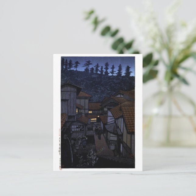 Postal ukiyoe hasui n15 Arifuku Spa, Iwami (Anverso de pie)