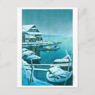 Postal ukiyoe - hasui - Nieve No. 27 en Mukōjima -
