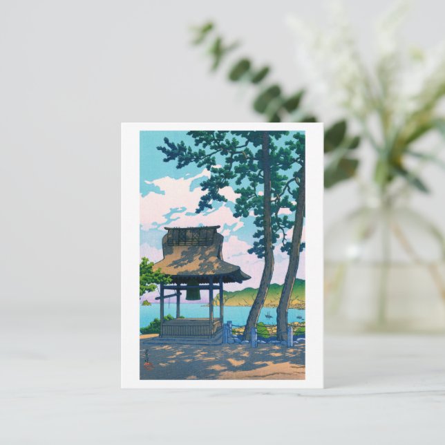 Postal ukiyoe hasui No49 Templo de Shogetsuin en Ito, Izu (Anverso de pie)