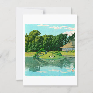 Postal ukiyoe hasui no50 Okayama Korakuen