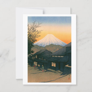 Postal ukiyoe hasui No53 Mt. Fuji visto desde Yui-cho