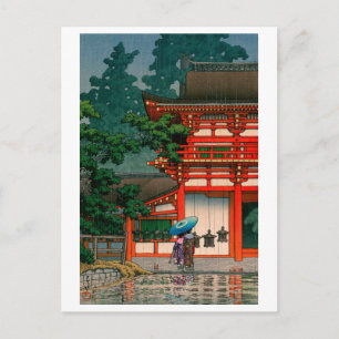 Postal ukiyoe hasui No62 Santuario Kasuga en Nara