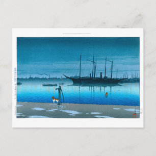 Postal ukiyoe - hasui - No.17 Akashi-cho después de la ll