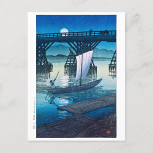 Postal ukiyoe [hasui] Puente C25 Asahi, Ojiya
