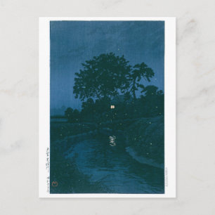 Postal ukiyoe - hasui - río No. 45 Minuma en Omiya -