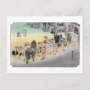 Postal ukiyoe Hiroshige Nº22 Fujieda