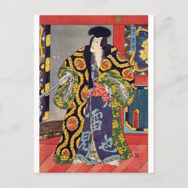 Postal ukiyoe - Jiraiya - N.º 12 Toyokuni - (Anverso)