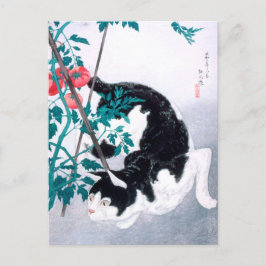 Postal Ukiyoe [komei] 02 Gato con tomate