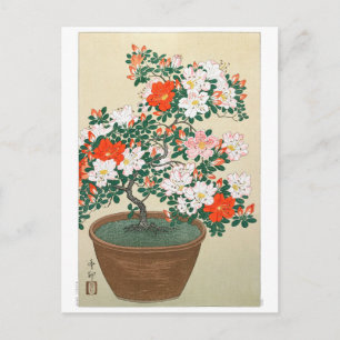 Postal Ukiyoe [Koson] Azalea en Pota