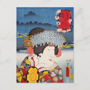 Postal ukiyoe [Toyokuni] 38-28 Shizuka en Mitsuke