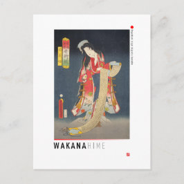 Postal ukiyoe - Wakana hime - mago japonés -