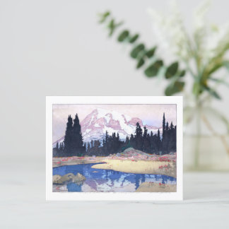 Postal ukiyoe - Yoshida - 07 - Mount Rainier -