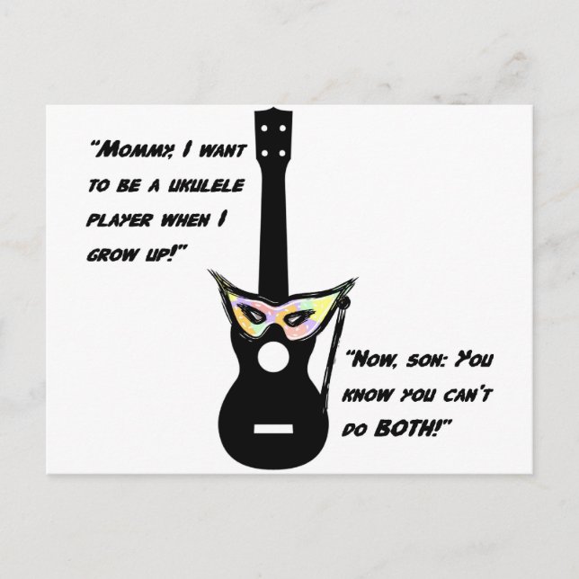 Postal Ukulele Crece Humor (Anverso)
