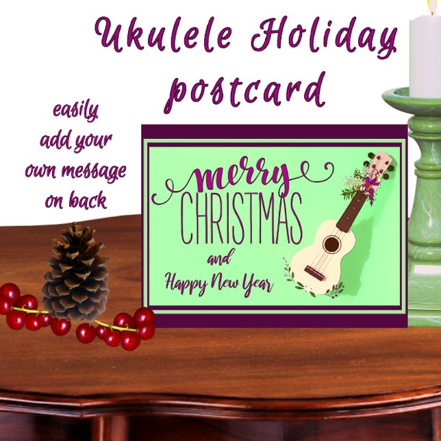 Postal Ukulele Feliz Navidad y feliz Año Nuevo (Subido por el creador)