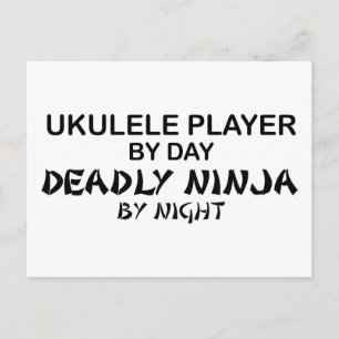 Postal Ukulele Moridamente Ninja por noche