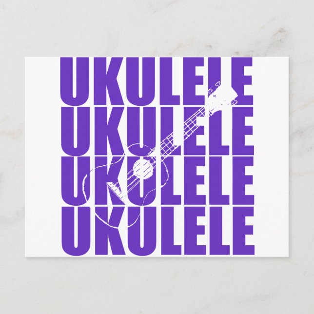 Postal Ukulele Púrpura (Anverso)