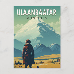 Postal Ulaanbaatar Mongolia Viaje Arte Vintage