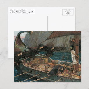 Postal Ulises y las sirenas de John William Waterhouse