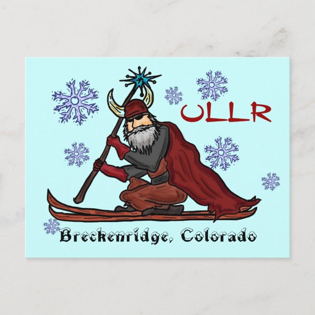 Postal Ullr dios de la nieve (Anverso)