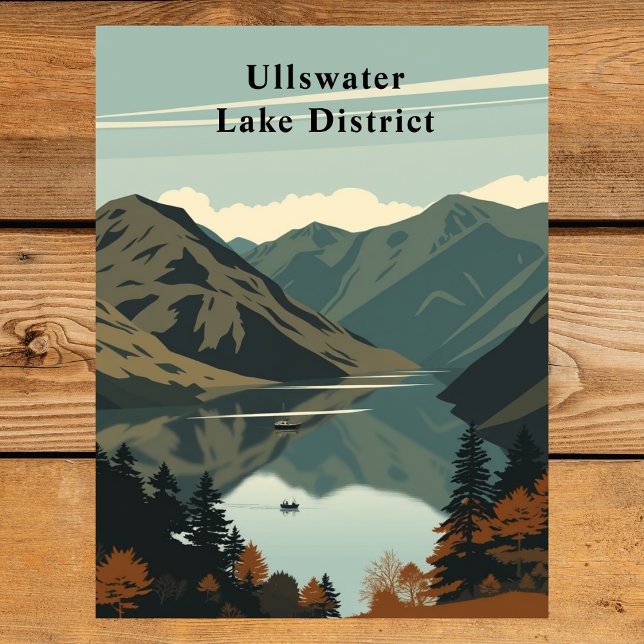 Postal Ullswater, Lake District, England Travel Art (Ullswater, Lake District, England Travel Art Postcard
)