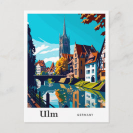 Postal Ulm Alemania Viaje Ilustracion de cosecha