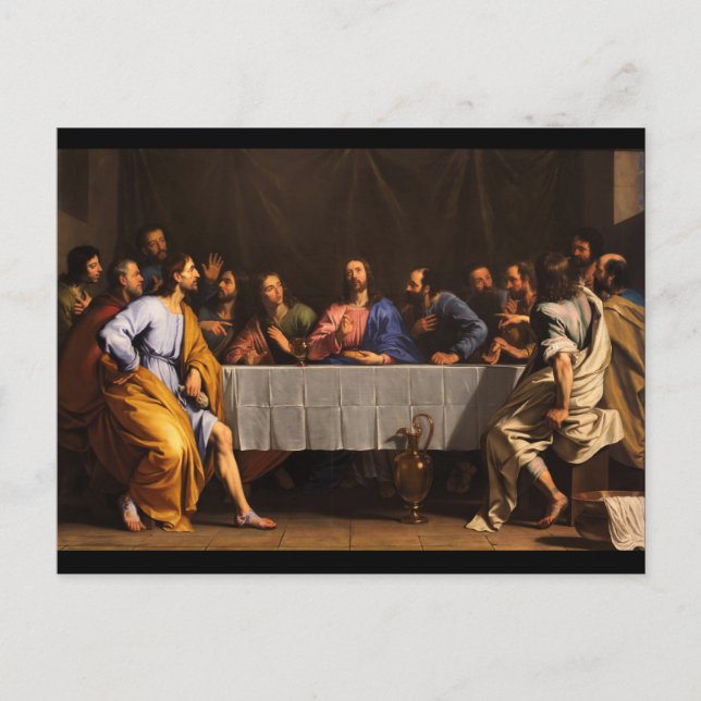Postal Última cena de Philippe de Champaigne (1648) (Anverso)