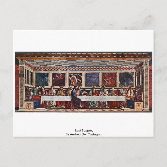 Postal Última Cena, Por Andrea Del Castagno (Anverso)