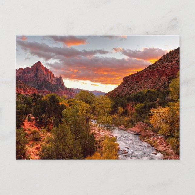 Postal Última Luz En El Watchman (Anverso)