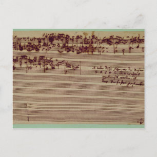 Postal Última página de El arte de la fuga, años 1740