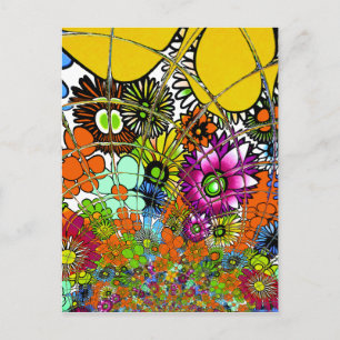 Postal Último Arte de Diseño de Patrón Floral Asombroso C