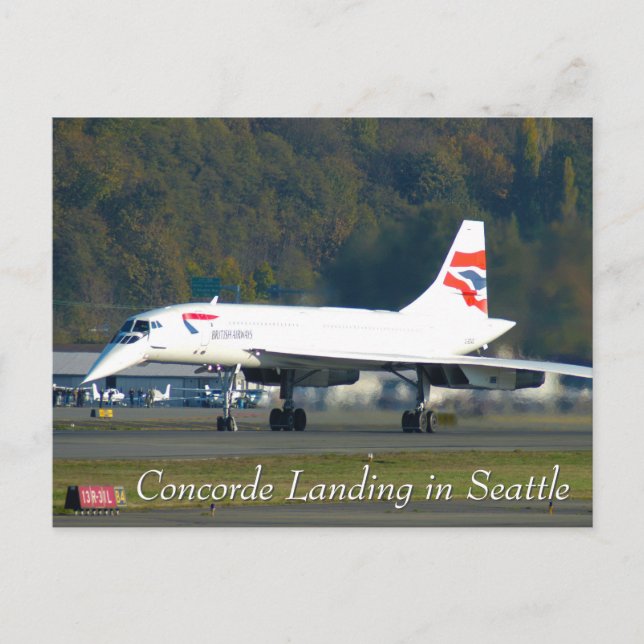 Postal Último aterrizaje de concordancia en Seattle (Anverso)