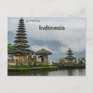 Postal Ulun Danu Beratan Temple Bali Indonesia