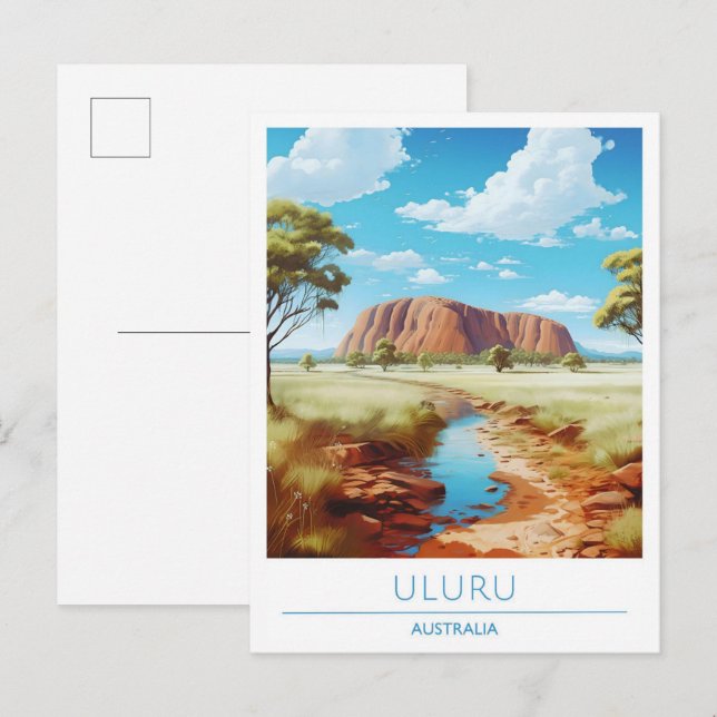 Postal Uluru Australia Italia Viajes de vintage (Anverso / Reverso)