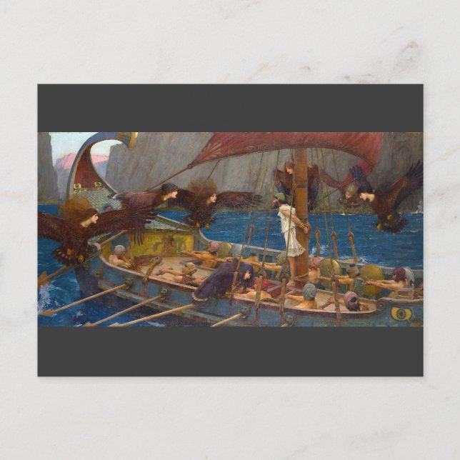 Postal Ulysses y las sirenas de J.W. Cascada (Anverso)