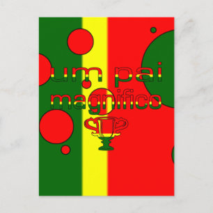 Postal Um Pai Magnifico Portugal Bandera Colores Pop Art