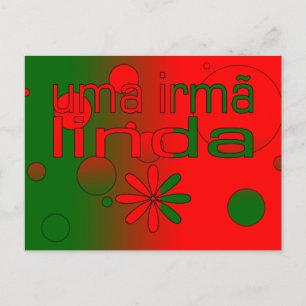 Postal Uma Irmã Linda Bandera Portugal Colores de arte po