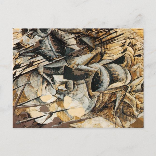 Postal Umberto Boccioni - Cargo de los Lancers (Anverso)