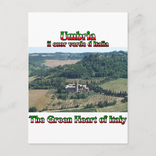 Postal Umbría, el corazón verde de Italia (Anverso)
