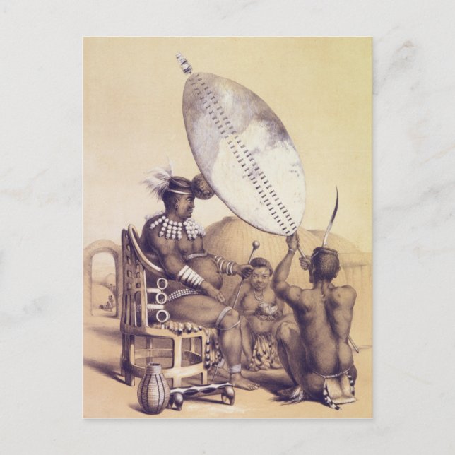 Postal Umpanda el rey del Amazulu, 1849 (Anverso)