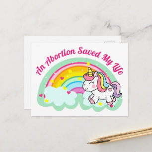Postal Un aborto me salvó la vida (unicornio)