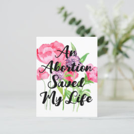 Postal Un aborto salvó mi vida (floral)