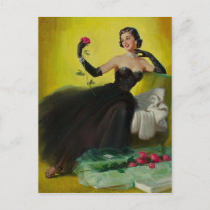 Postal Un acercamiento glamuroso con Rosas