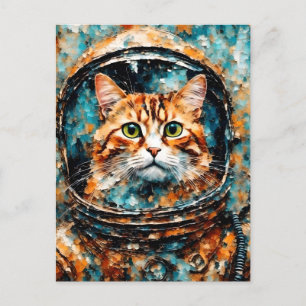 Postal un adorable astronauta de gatos