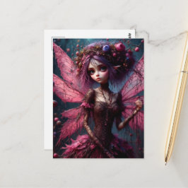 Postal Un adorable hada rosa