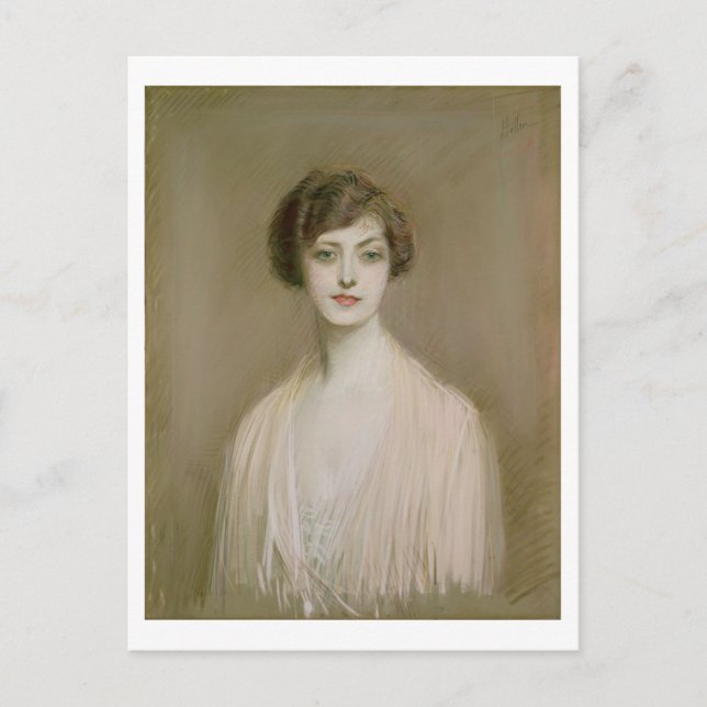 Postal Un americano (pastel sobre lienzo) (Anverso)