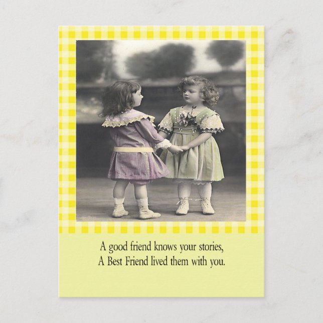 Postal Un amigo conoce tus historias (Anverso)