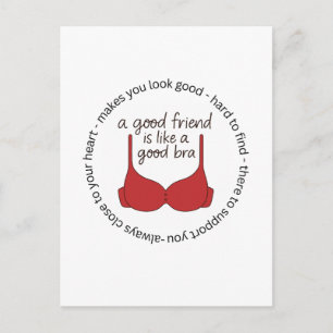 Postal Un amigo es como un buen sostén