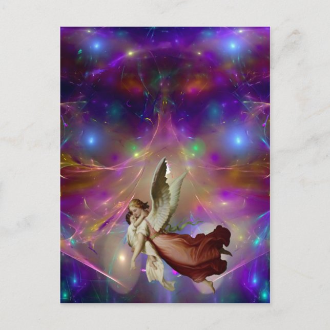 Postal Un ángel aguarda (Anverso)