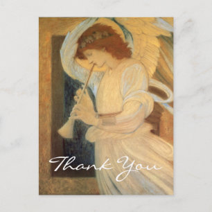 Postal Un ángel de Burne-Jones tocando un flamante