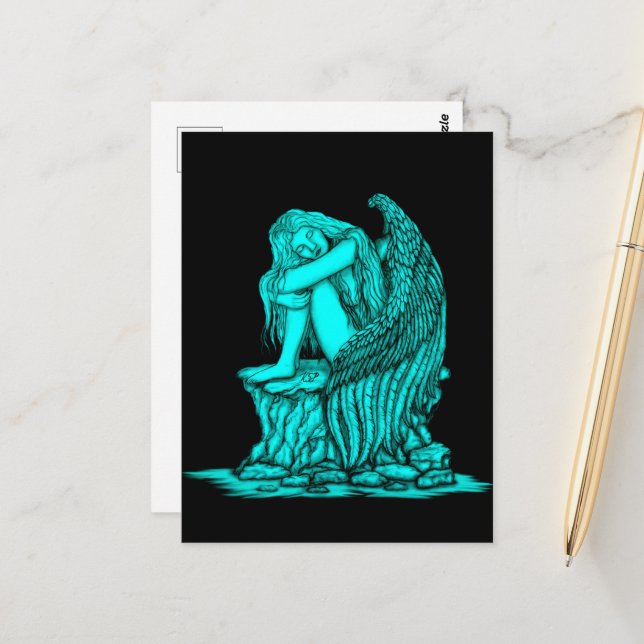 Postal Un ángel dormido en la piedra (Anverso/Reverso In Situ)